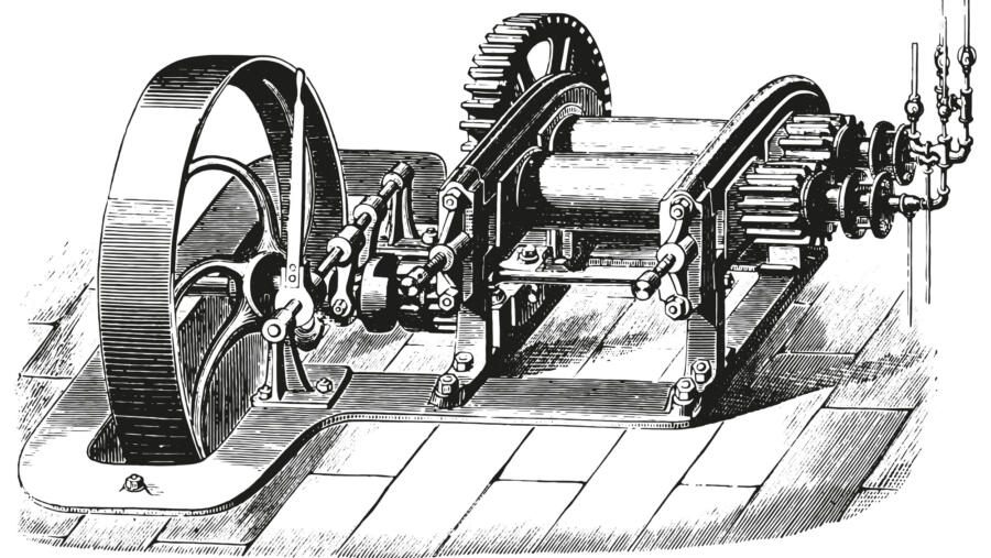 Walzwerk zur maschinellen Blecherzeugung.
